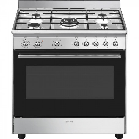 Piano de cuisson GAZ SMEG CX90GM Esthétique Classica Concerto INOX 90 cm