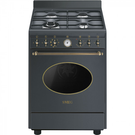 Cuisinière 60 cm GAZ SMEG CO60GMA COLONIALE ANTHRACITE MAT