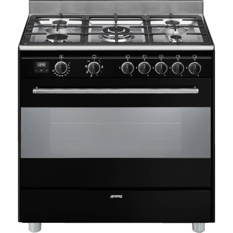 Piano de cuisson GAZ SMEG BG91CTN2 Esthétique Classica Concerto Noir 90 cm