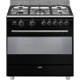 Piano de cuisson GAZ SMEG BG91CTN2 Esthétique Classica Concerto Noir 90 cm