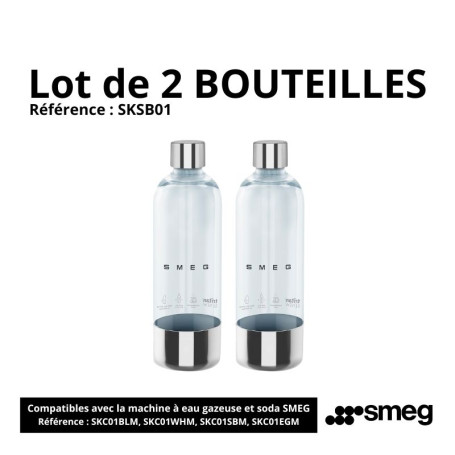LOT de 2 Bouteilles pour machine à eau gazeuse et soda SMEG SKSB01