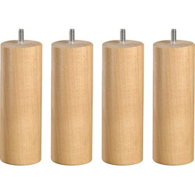 Pieds cylindriques Merinos bois hêtre massif lot de 4 fabrication française