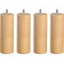 Pieds cylindriques Merinos bois hêtre massif lot de 4 fabrication française