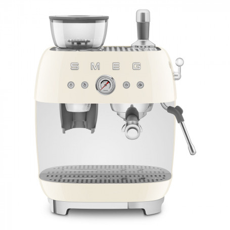 Machine à café Expresso manuelle avec broyeur intégré SMEG Crème EGF03CREU