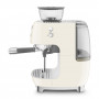 Machine à café Expresso manuelle avec broyeur intégré SMEG Crème EGF03CREU