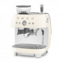 Machine à café Expresso manuelle avec broyeur intégré SMEG Crème EGF03CREU