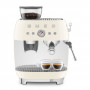 Machine à café Expresso manuelle avec broyeur intégré SMEG Crème EGF03CREU