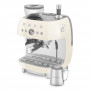 Machine à café Expresso manuelle avec broyeur intégré SMEG Crème EGF03CREU