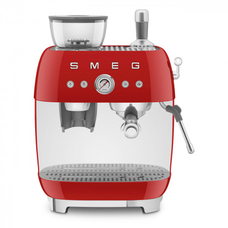 Machine à café Expresso manuelle avec broyeur intégré SMEG Rouge EGF03RDEU
