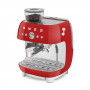 Machine à café Expresso manuelle avec broyeur intégré SMEG Rouge EGF03RDEU