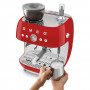 Machine à café Expresso manuelle avec broyeur intégré SMEG Rouge EGF03RDEU