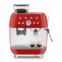 Machine à café Expresso manuelle avec broyeur intégré SMEG Rouge EGF03RDEU