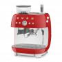 Machine à café Expresso manuelle avec broyeur intégré SMEG Rouge EGF03RDEU