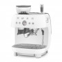 Machine à café Expresso manuelle avec broyeur intégré SMEG Blanc EGF03WHEU